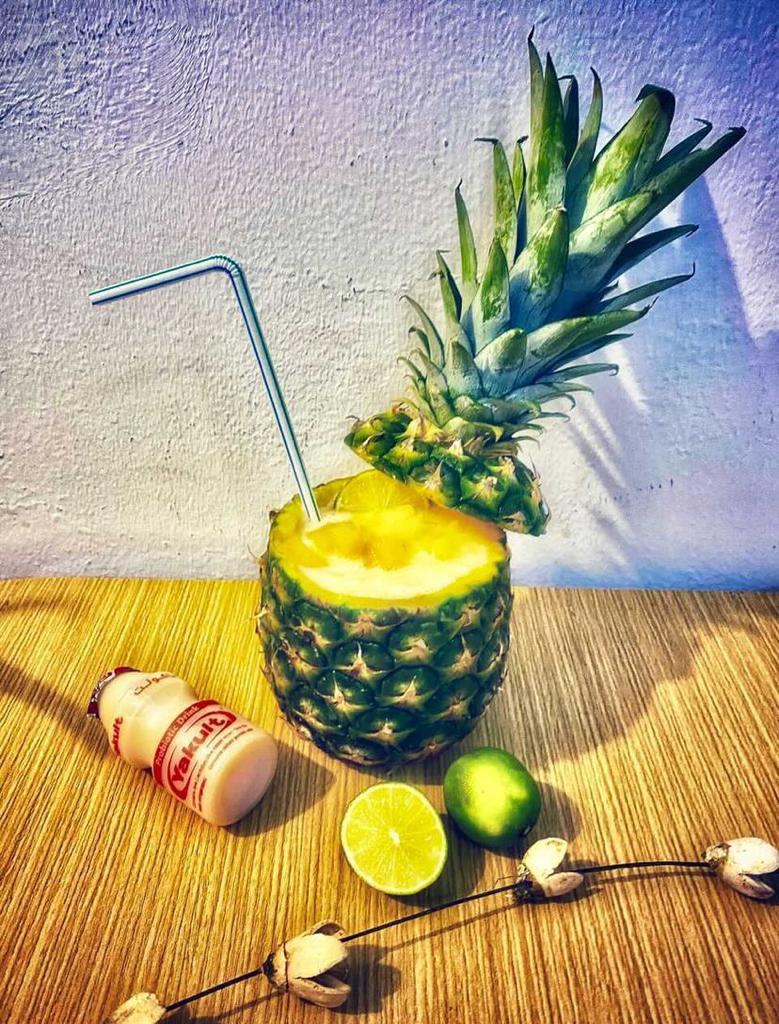 Tropical Yakult Probiotic Colada Cocktail (Melon-Pineapple)